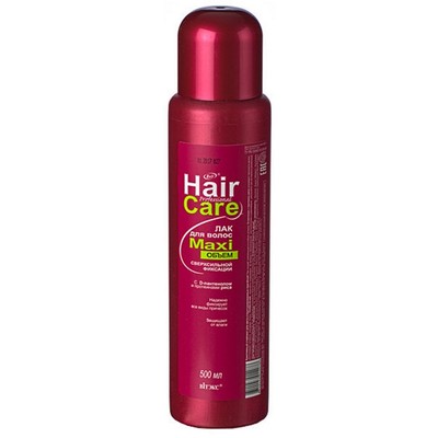Витэкс Hair Care  ЛАК для волос МАXIобъём сверхсильной фиксации с D-пантенолом и протеинами риса 500мл