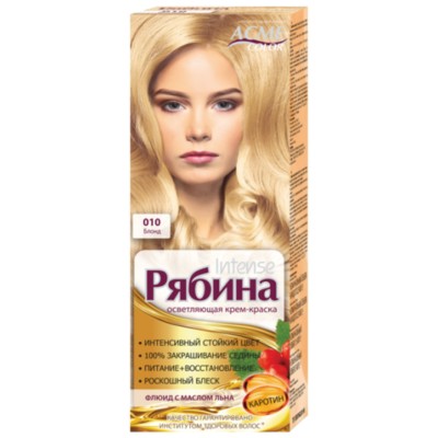 Рябина Рябина "Intense" Стойкая крем-краска 010 Блонд