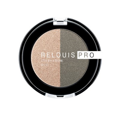 Relouis PRO Тени для век eyeshadow DUO тон 113 (53 Oh my gold+55 Anthracite)