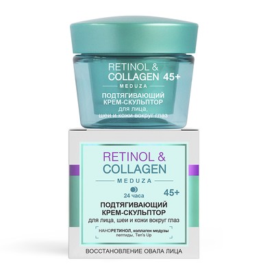 Витэкс RETINOL & COLLAGEN meduza КРЕМ-СКУЛЬПТОР подтягивающий для лица/шеи/кожи вок-г глаз,45+,24 ч,45 мл