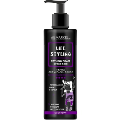 Markell Маркелл Life Styling Пенка для укладки волос суперсильная фиксация 195 мл