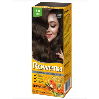 Рябина Рябина "Rowena" Стойкая крем-краска для волос "ROWENA", тон 6.0 Темно-русый